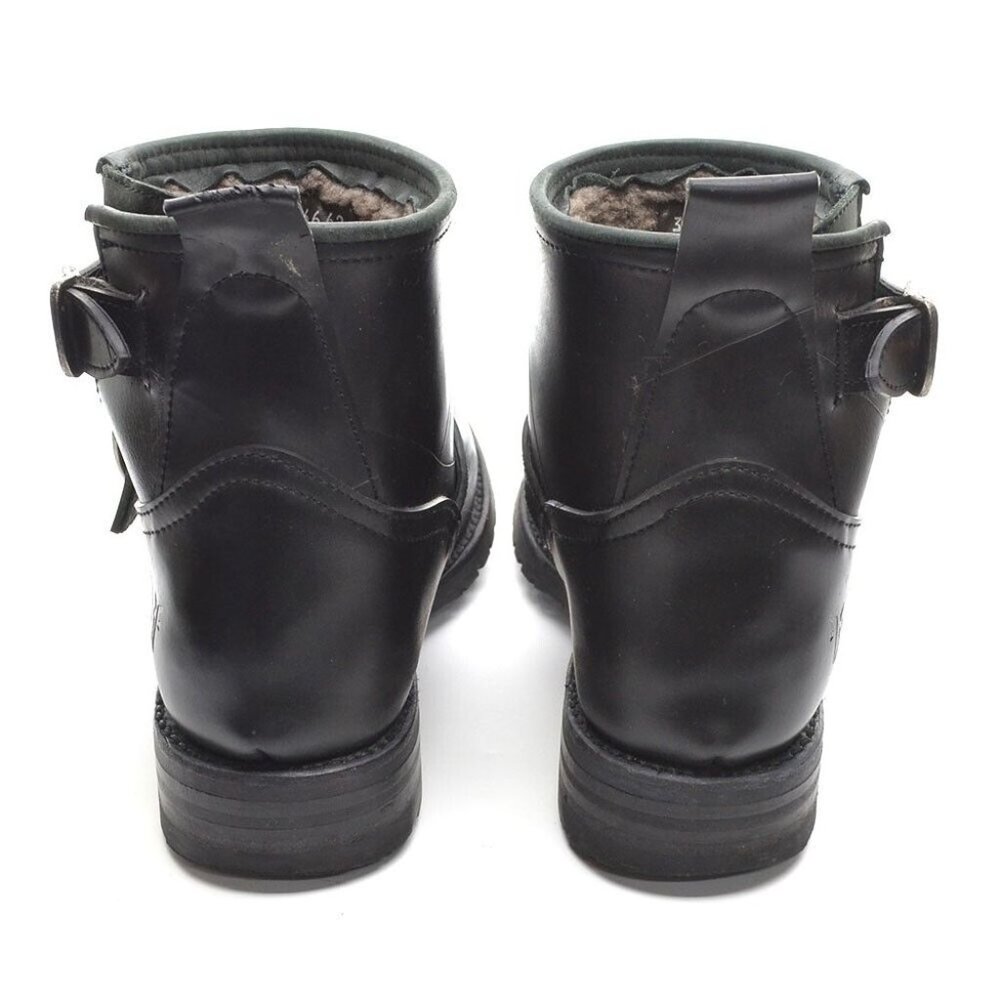 Frye Engineer Shearling Lined Rubber Moto Boots 7.5 B - Picture 4 of 7